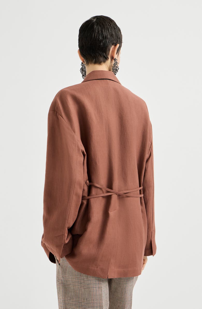 Brunello Cucinelli Fluid twill blazer, Alternate, color, Orange