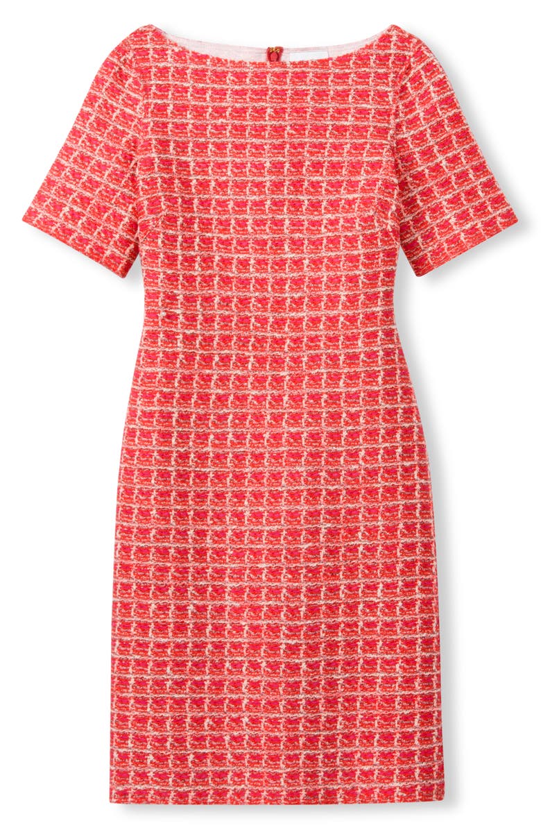 St. John Collection Windowpane Tweed Knit Dress, Alternate, color,