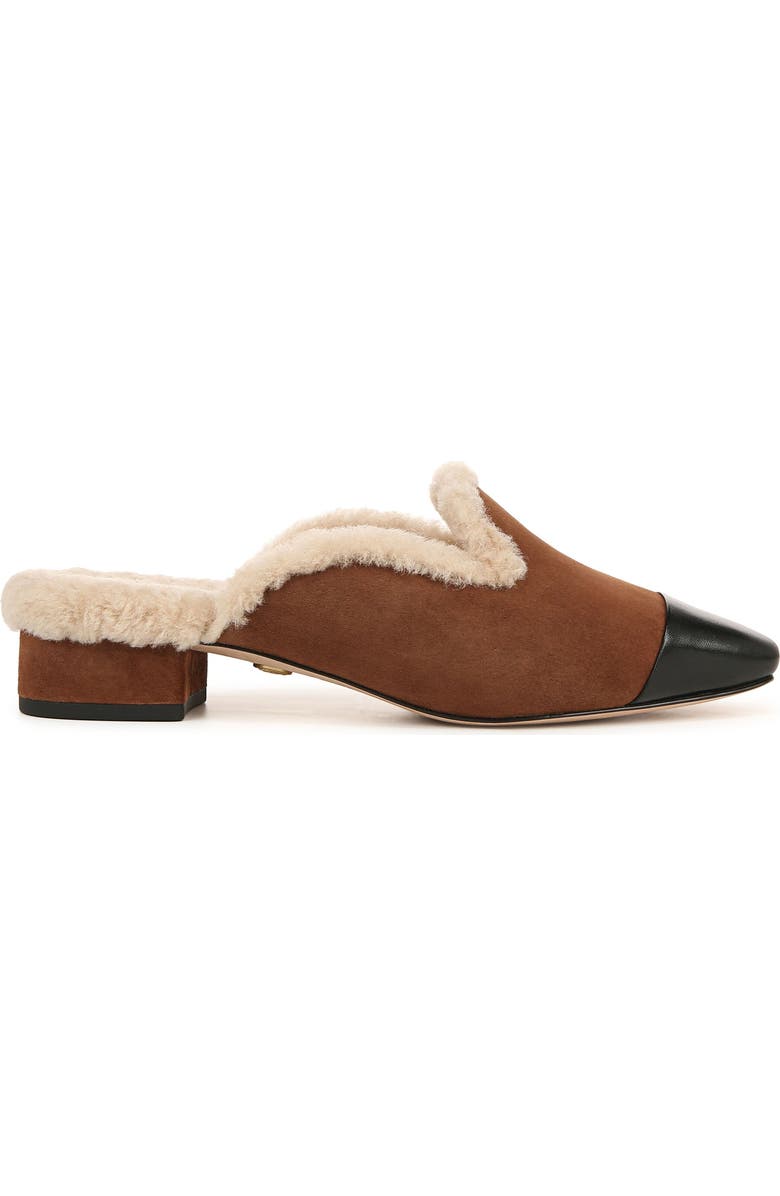 Veronica Beard Cecile Genuine Shearling Mule, Alternate, color, Cedar/ Black