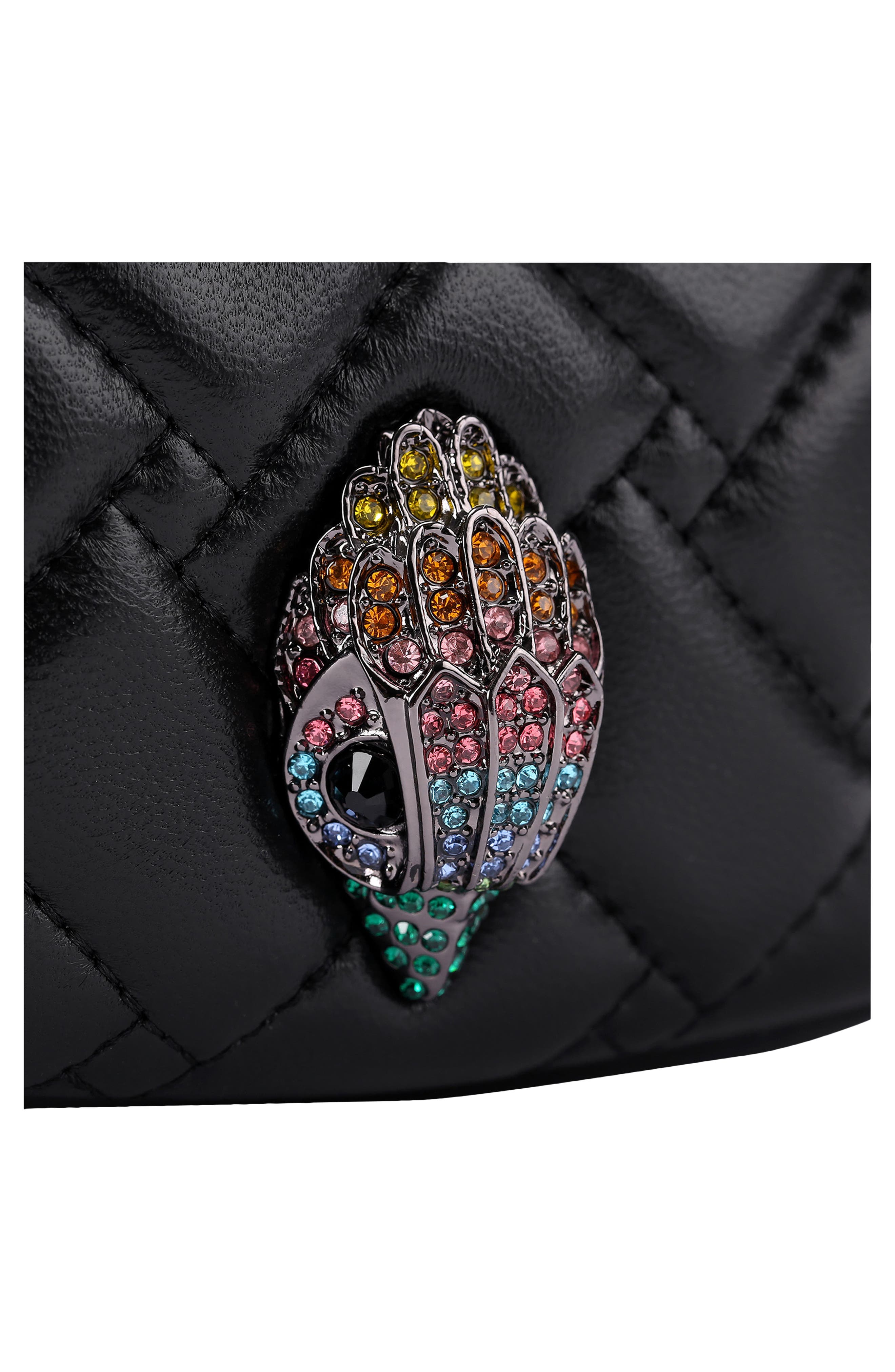 Kurt Geiger London Small Octavia Leather Top Handle Moonbag, Alternate, color, Black