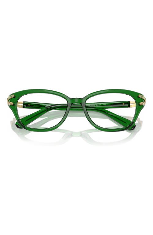 Swarovski 54mm Pillow Optical Glasses In Transparent Green