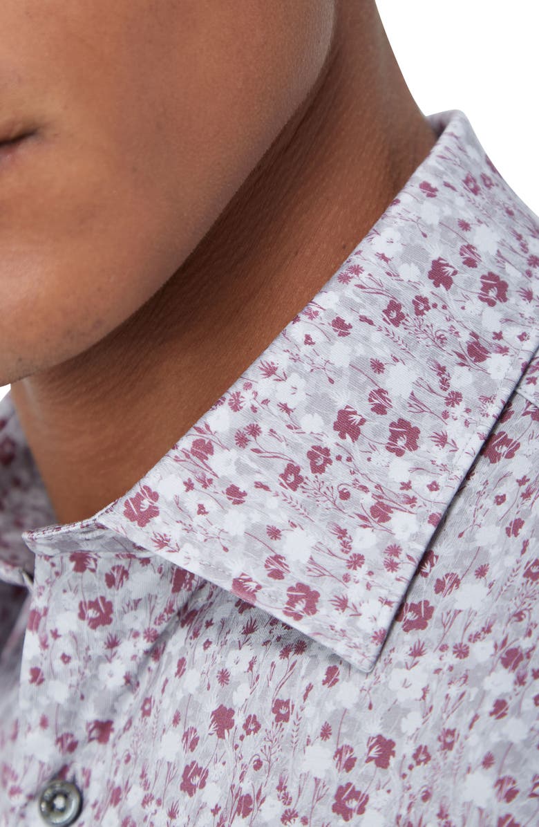 Bugatchi James OoohCotton<sup>®</sup> Floral Button-Up Shirt, Alternate, color, Cement