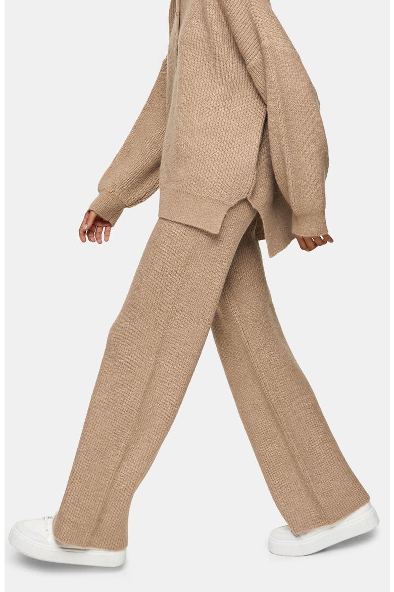 Henley Wide Leg Pants, Alternate, color, NUDE
