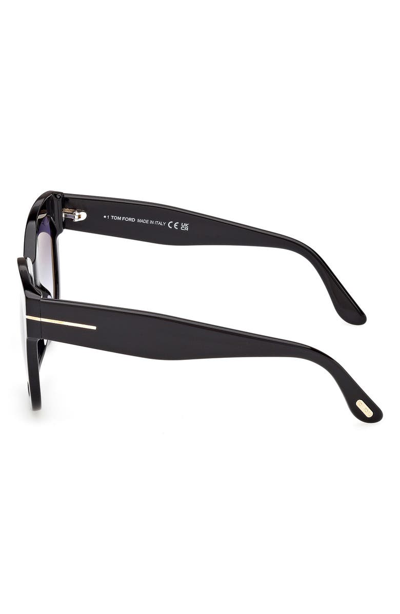 TOM FORD Beatrix 52mm Gradient Geometric Sunglasses, Alternate, color, Shiny Black / Gradient Blue