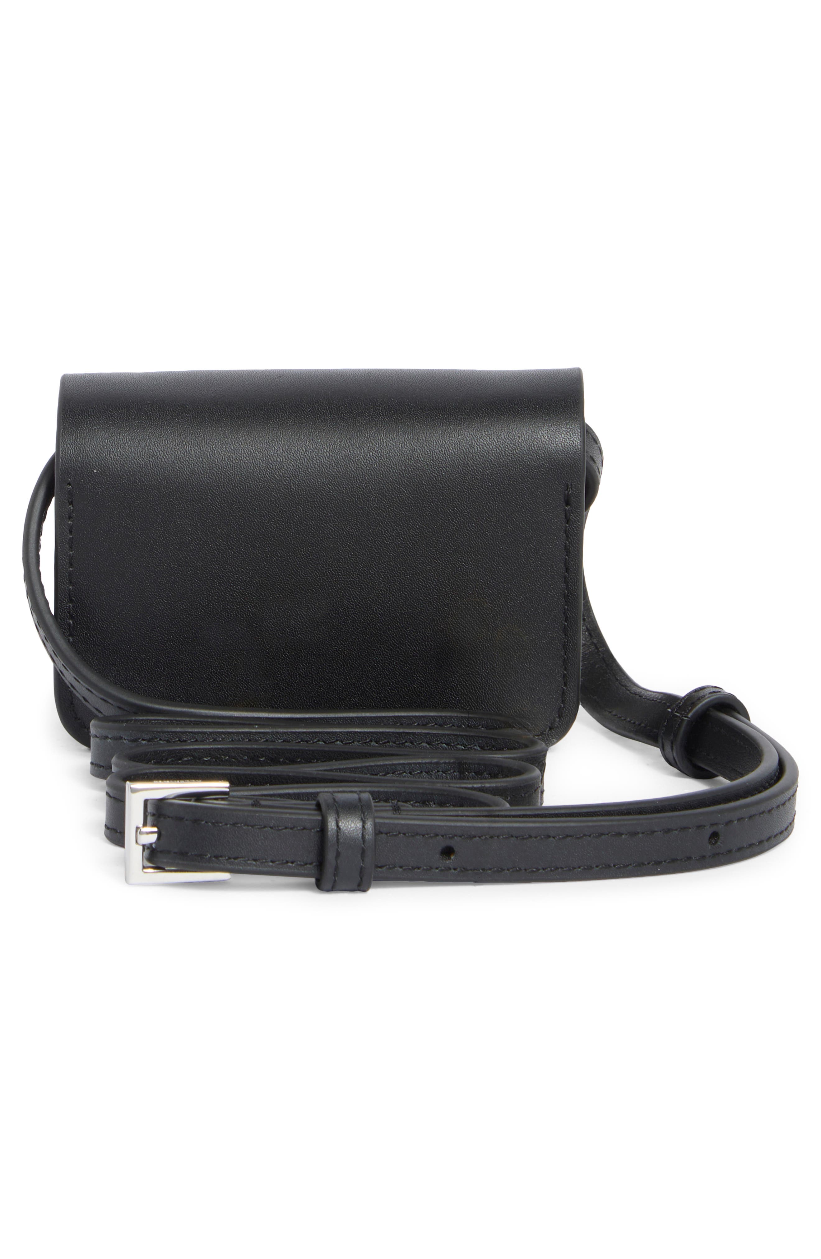 AllSaints Honore Leather Crossbody Bag, Alternate, color, Black