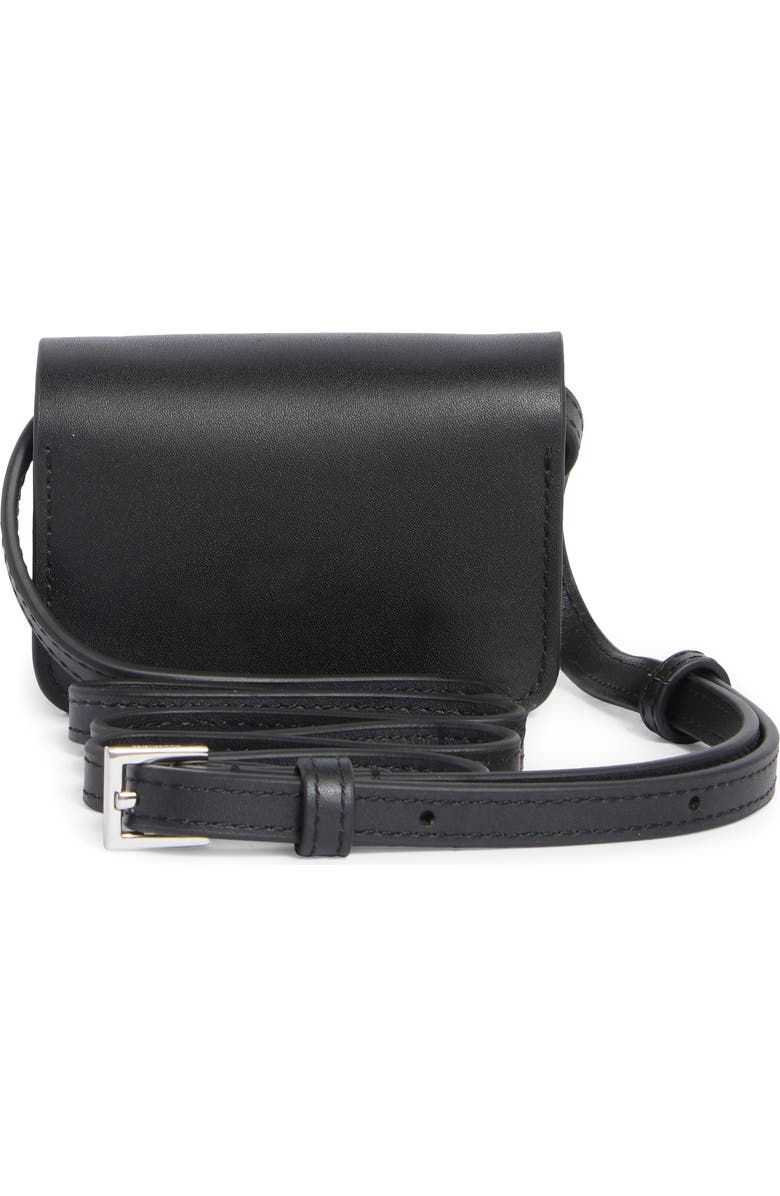 AllSaints Honore Leather Crossbody Bag, Alternate, color, Black