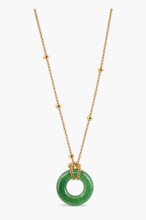 Green Jade Loop Necklace