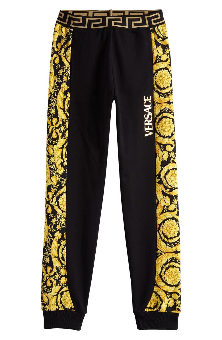 Versace Kids' Barocco Logo Cotton Joggers, Main, color, 