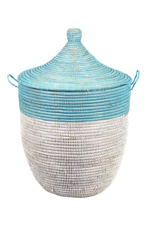 Dou Lid Storage Basket Two-Tone Medium Storage