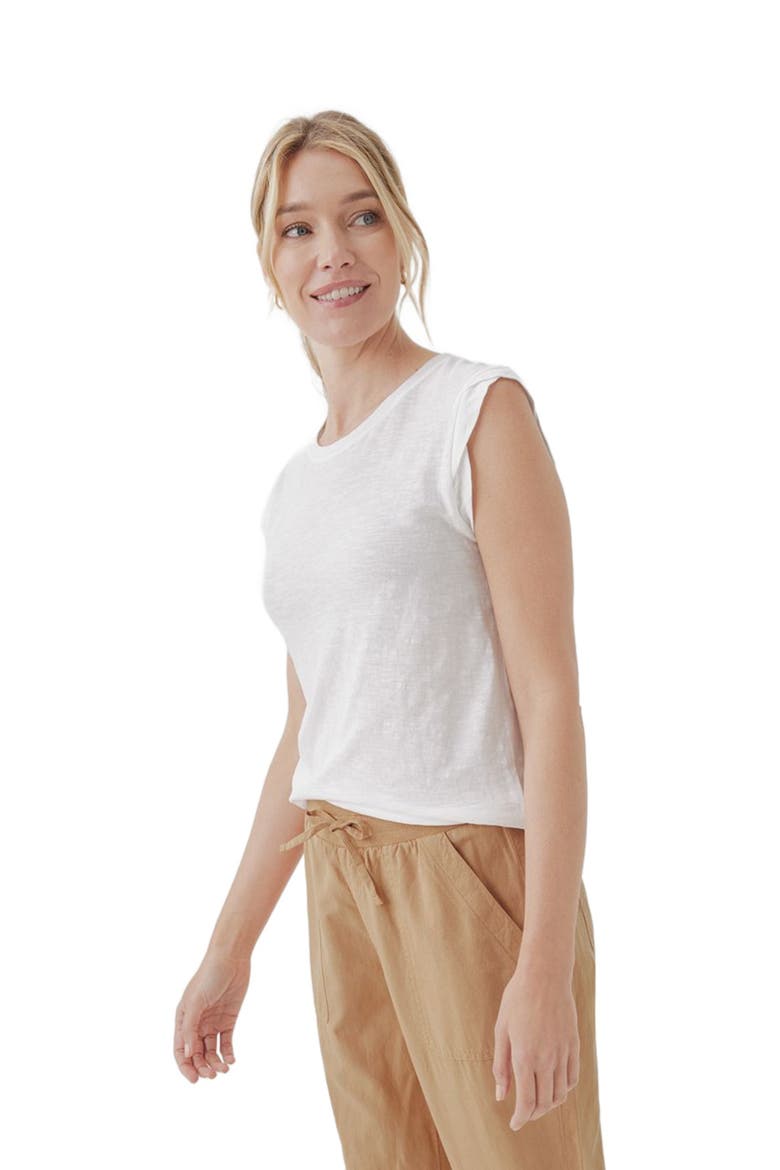 Organic Featherweight Slub Muscle Tee, Alternate, color, White