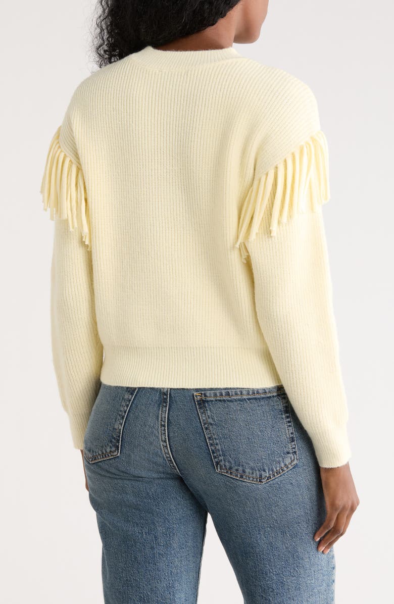 Nicole Miller Fringed Pullover Sweater, Alternate, color, Rutabaga