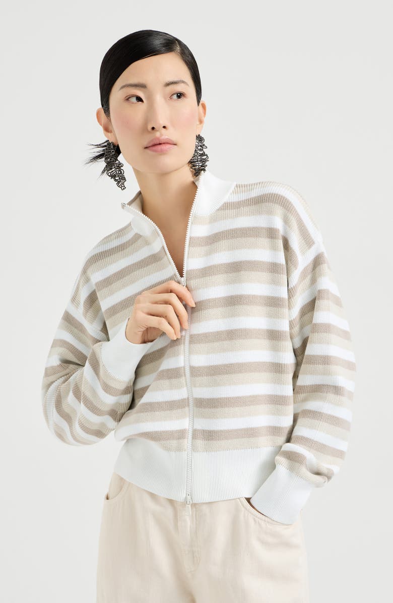 Brunello Cucinelli Cotton cardigan, Alternate, color, Beige