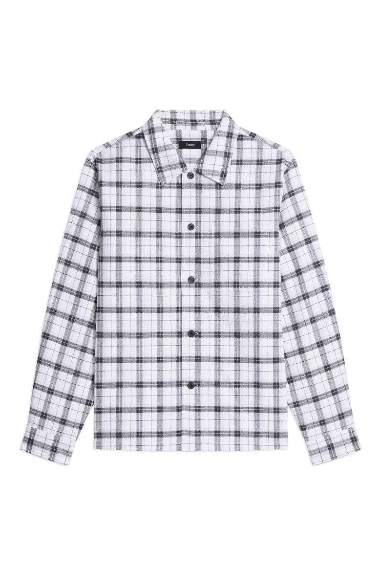 Button-Up in Checked Cotton Shirt, Alternate, color, BLACK MULTI