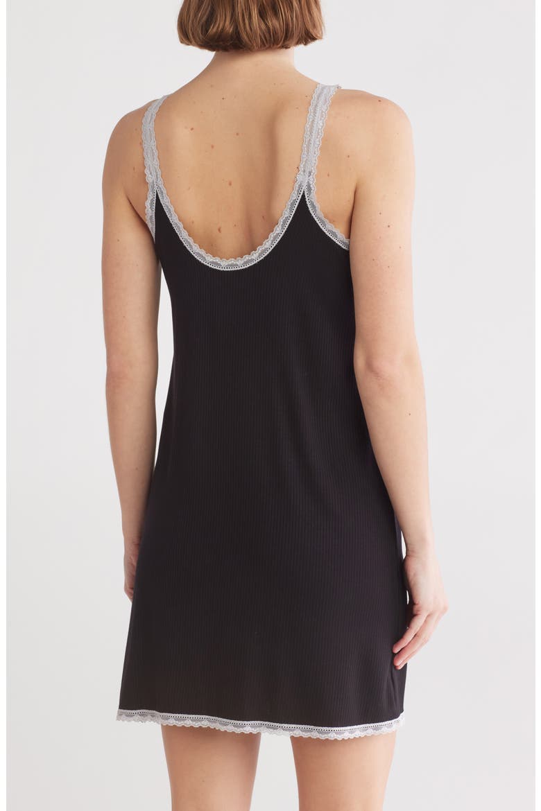 Revival Rib Chemise, Alternate, color, BLACK