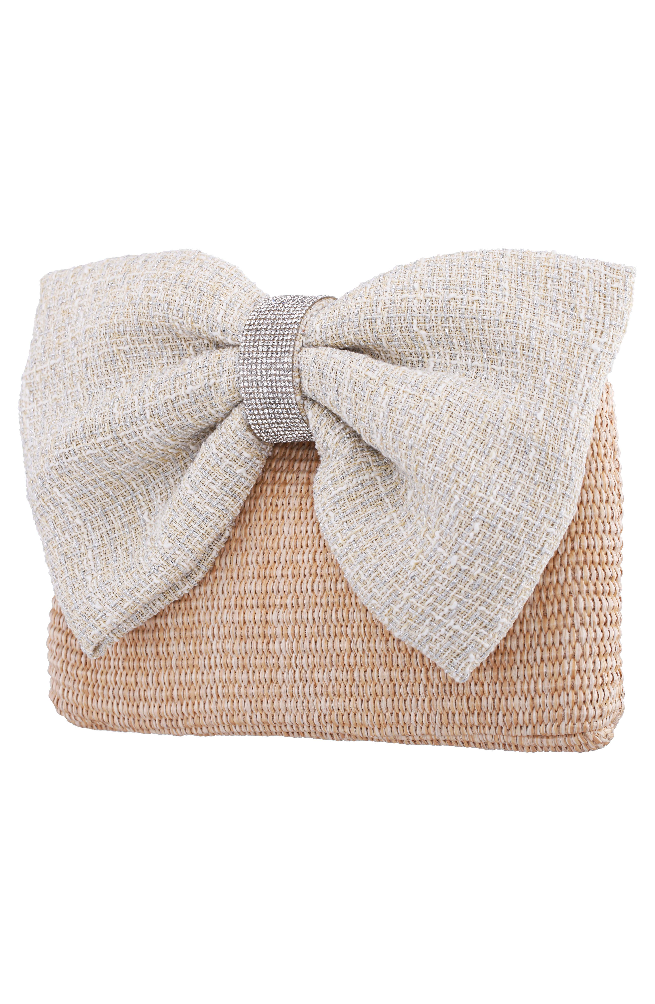 Nina Tula Clutch, Alternate, color, White/Natural