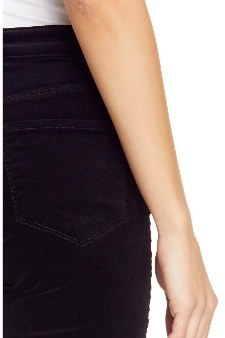 Oriana High Waist Straight Leg Velveteen Jeans, Alternate, color, NOIR