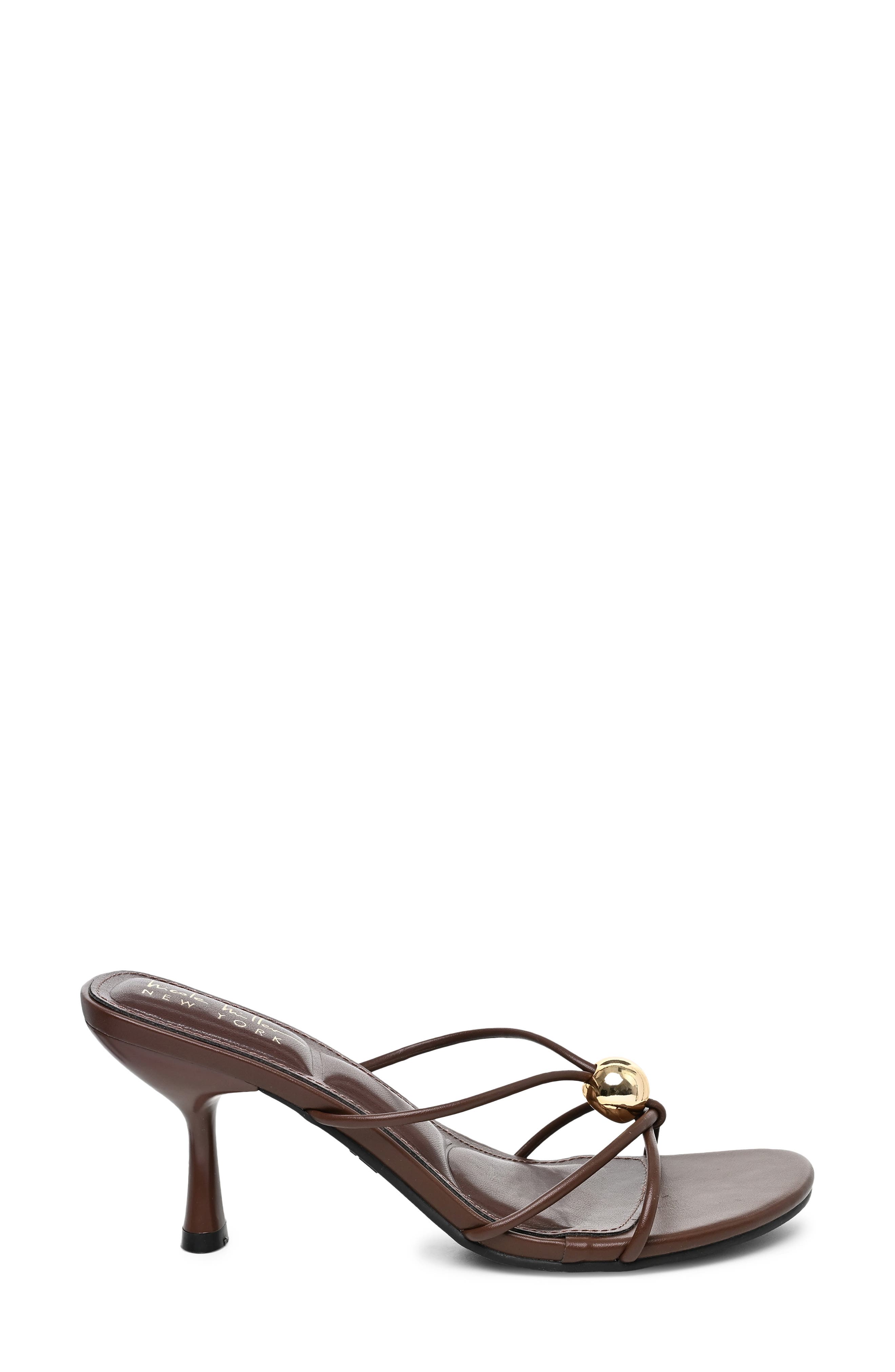 Rolled Strap Heeled Sandal, Alternate, color, CHOCOLATE