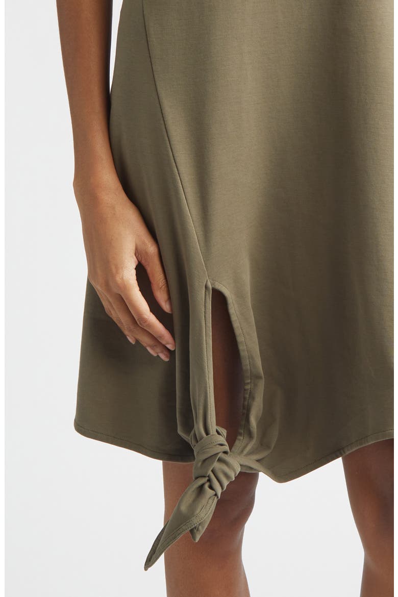 Hem Knot Tank Dress, Alternate, color, KHAKI