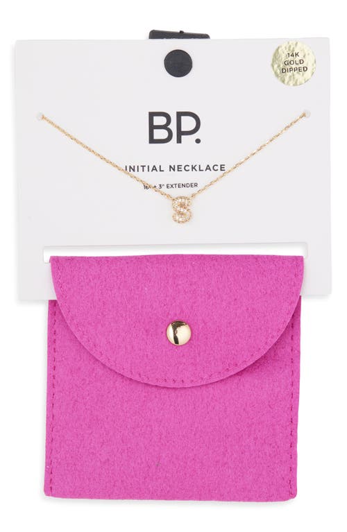 Bp. Pavé Crystal Initial Necklace In Gold