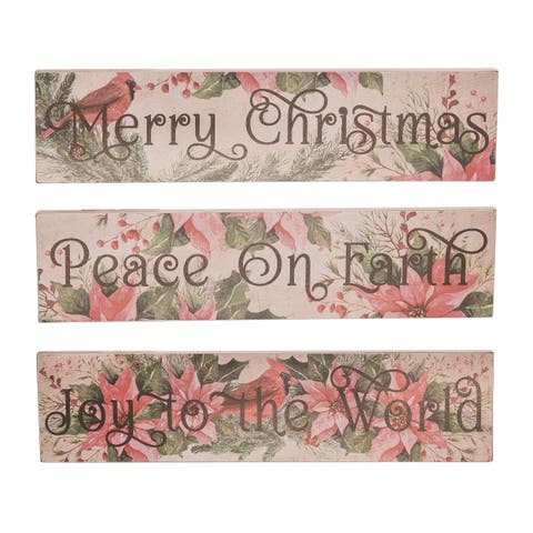 MDF Christmas Plank Sign Set of 3 Home Decorations