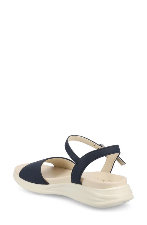 Shop Journee Collection Jaylee Wedge Sandal In Navy