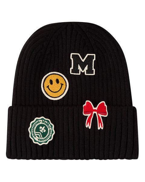 Kids' Happy Varsity Ribbed Knit Cuffed Beanie