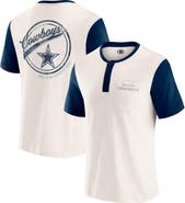 Darius Rucker Collection by Fanatics Men's Darius Rucker Collection by Fanatics Cream Dallas Cowboys Henley Colorblock Slub Pocket T-Shirt