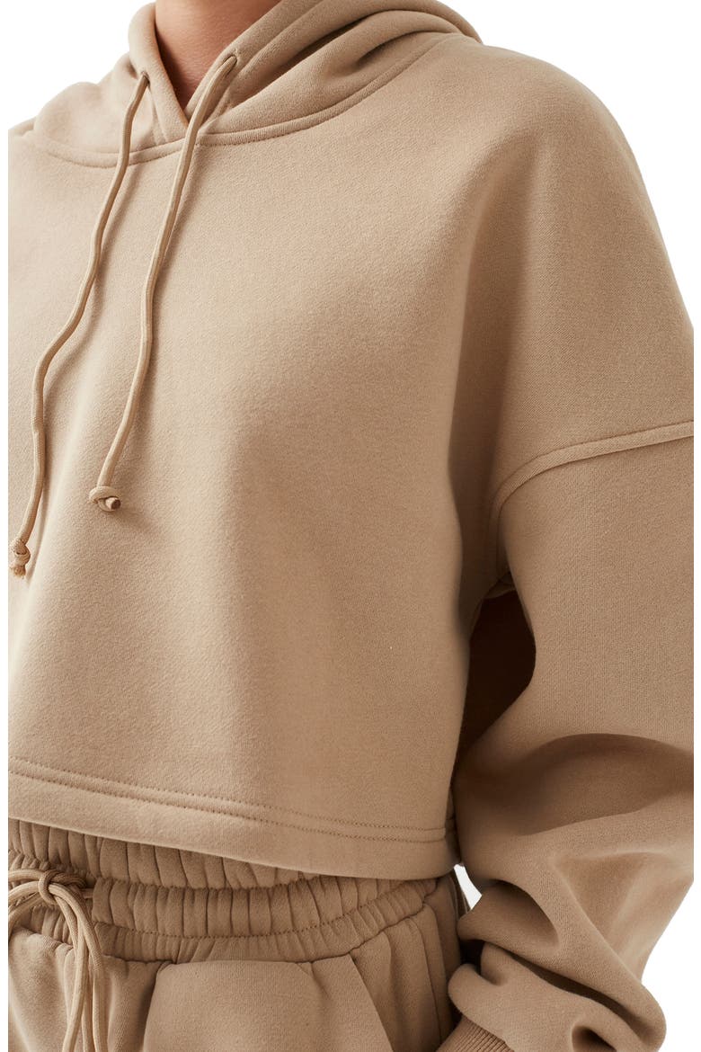 Lita Crop Oversize Hoodie, Alternate, color, CAMEL JERSEY