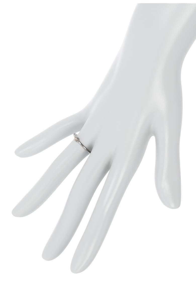 Adornia Rhodium Plated Sterling Silver Bezel Set Round Diamond Ring - 0.03 ctw, Alternate, color, 