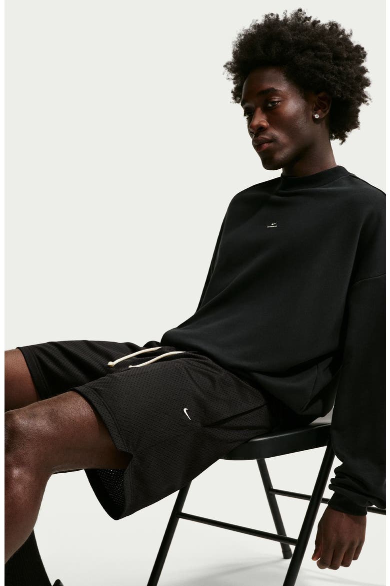Standard Issue 5-Inch Practice Mesh Basketball Shorts, Alternate, color, BLACK/ PALE IVORY