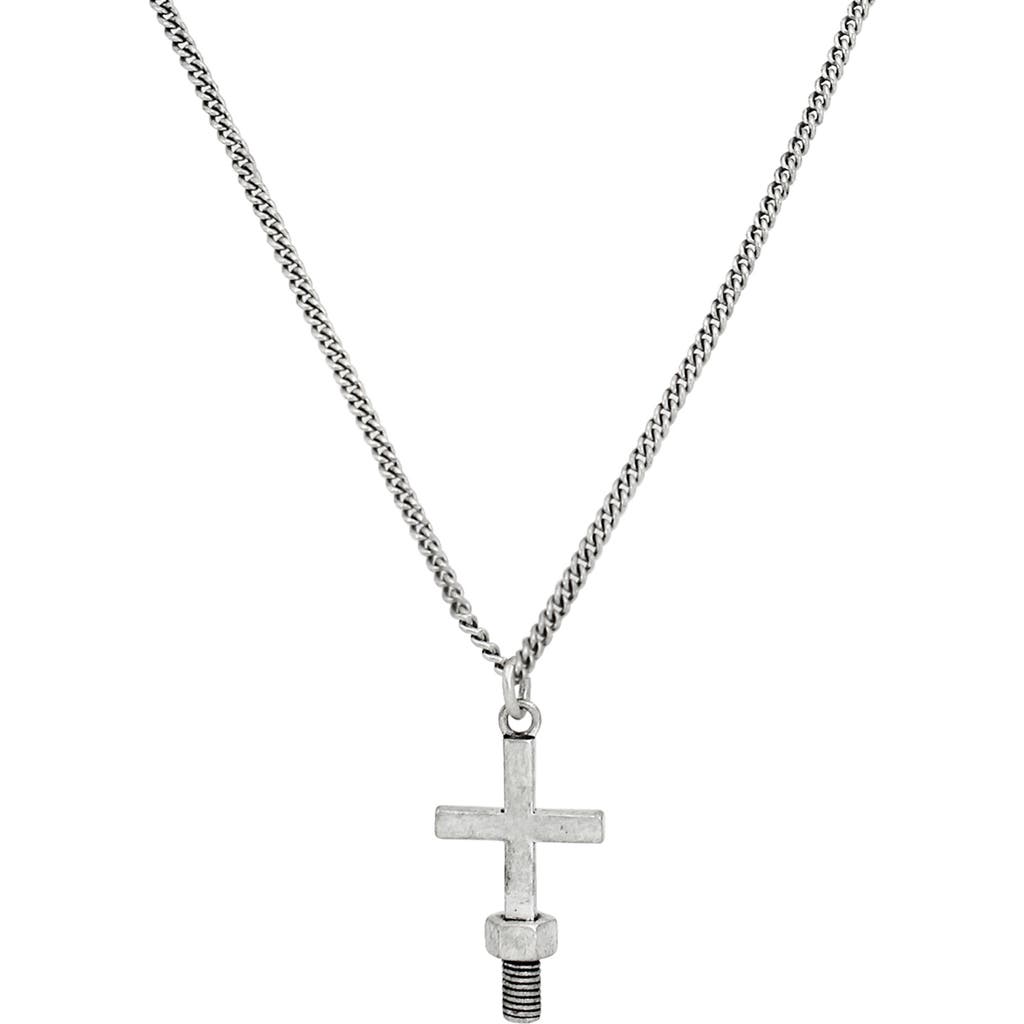 Allsaints Screw Cross Pendant Necklace