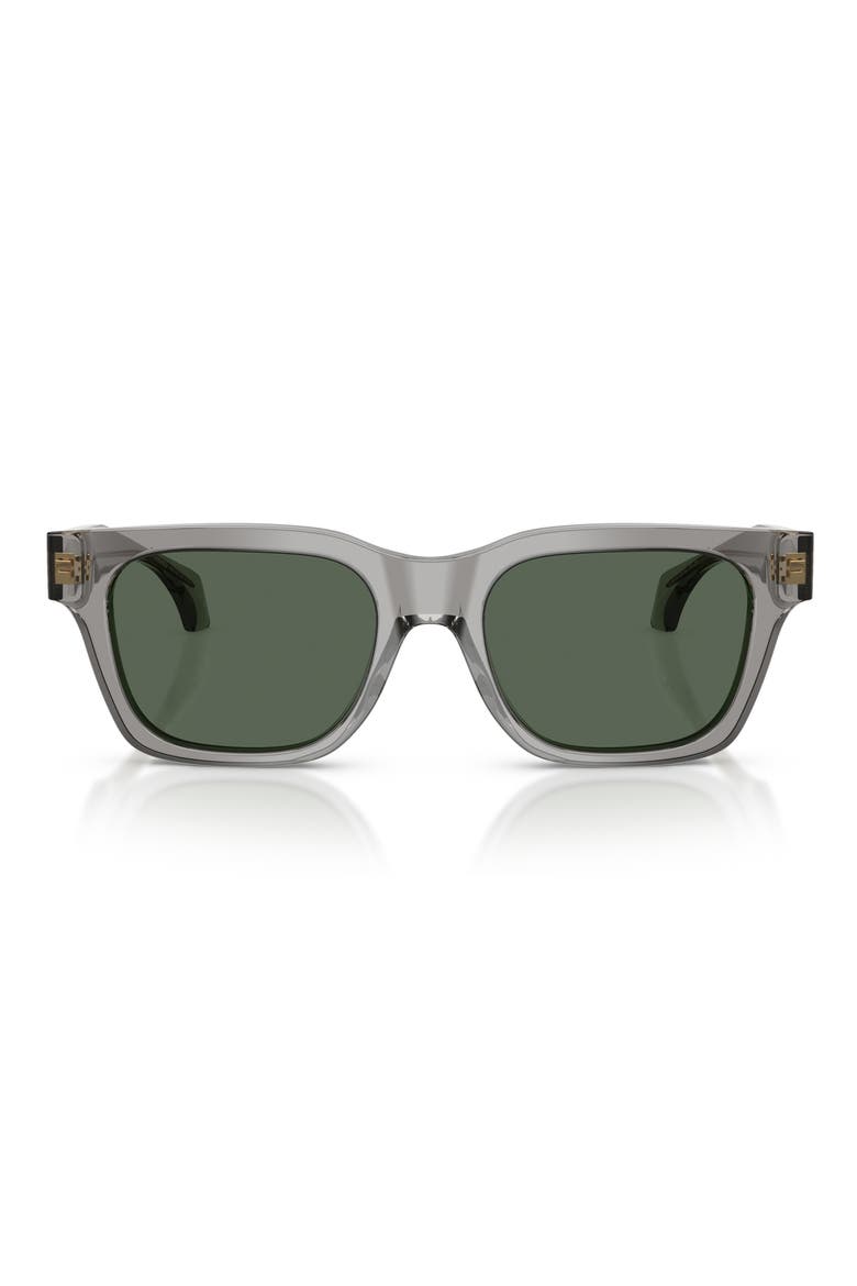 52mm Square Sunglasses, Main, color, TRANSPARENT GREY / DARK GREEN