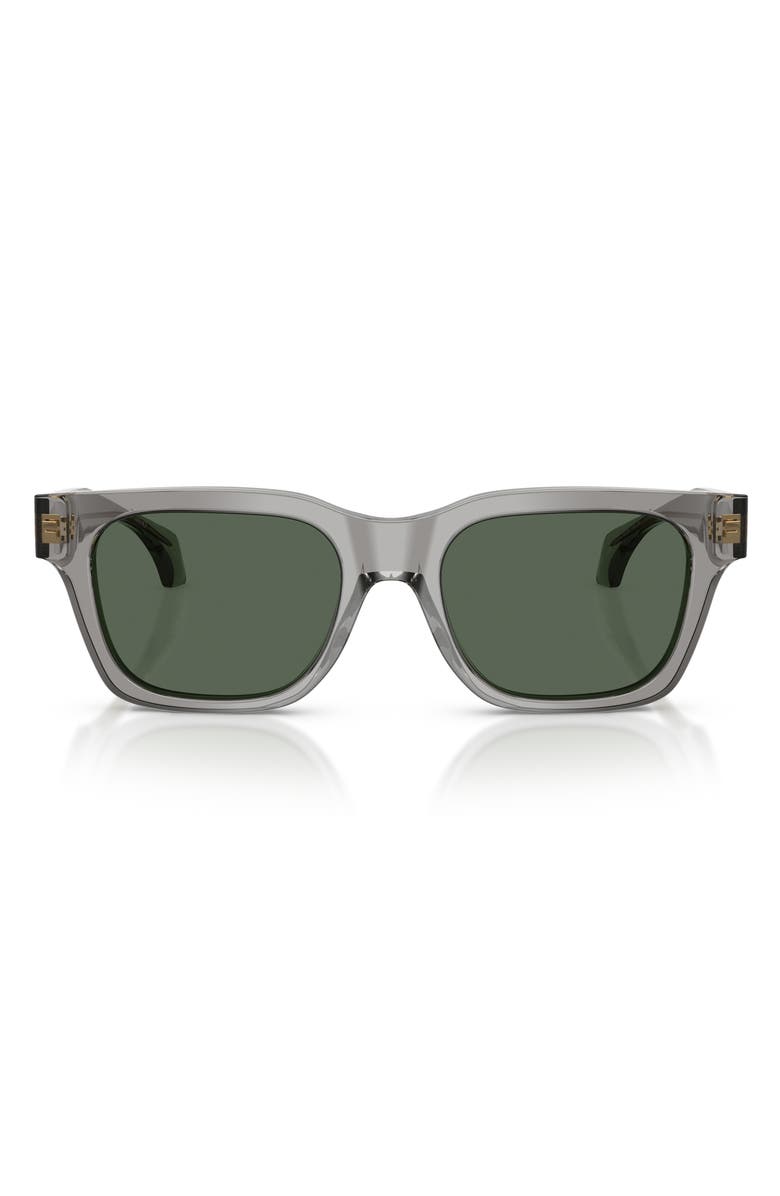 Versace 52mm Square Sunglasses, Main, color, Transparent Grey / Dark Green