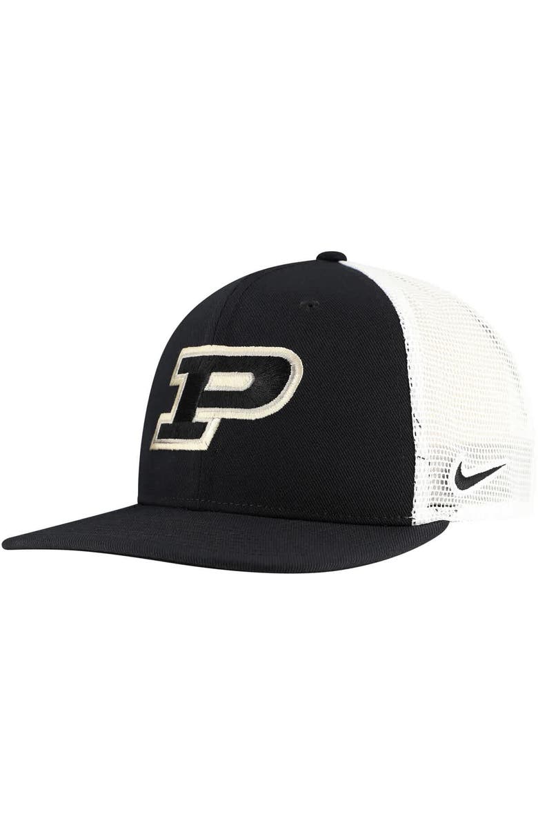 Nike Men's Nike Black Purdue Boilermakers Meshback Snapback Hat, Main, color, 