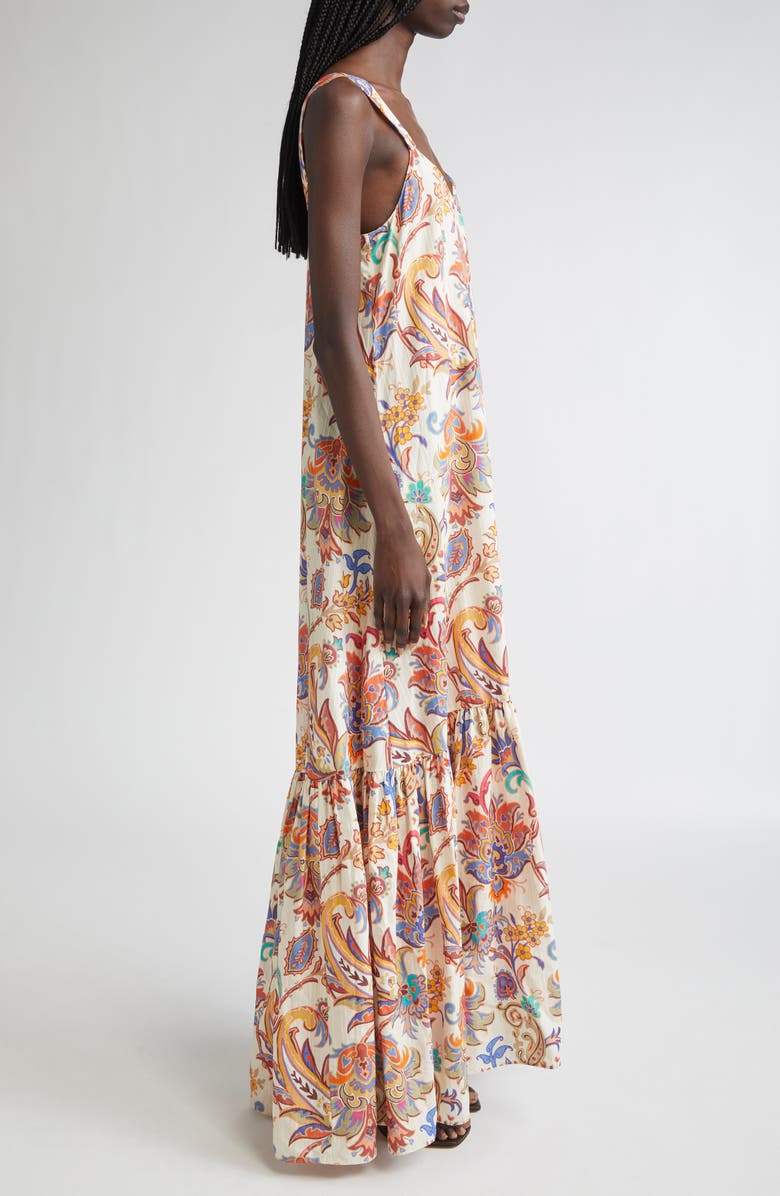 Etro Paisley Print Cotton Maxi Dress, Alternate, color, Stampa F.do Bianco