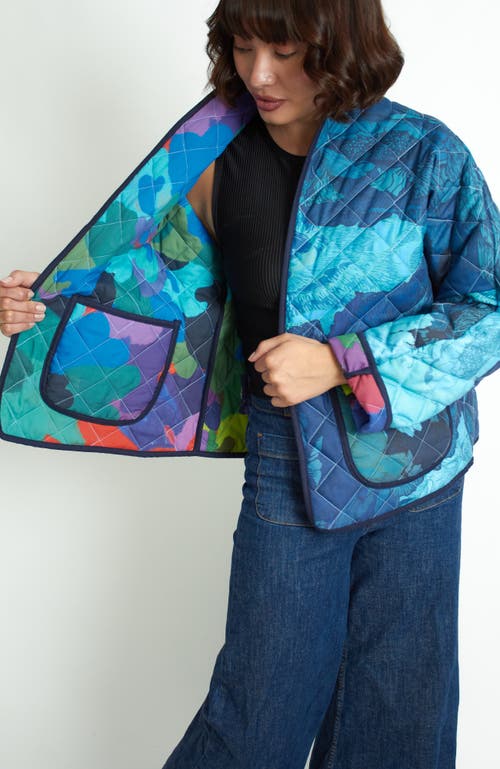 Florencia Davalos Marcia Reversible Jacket In Blue