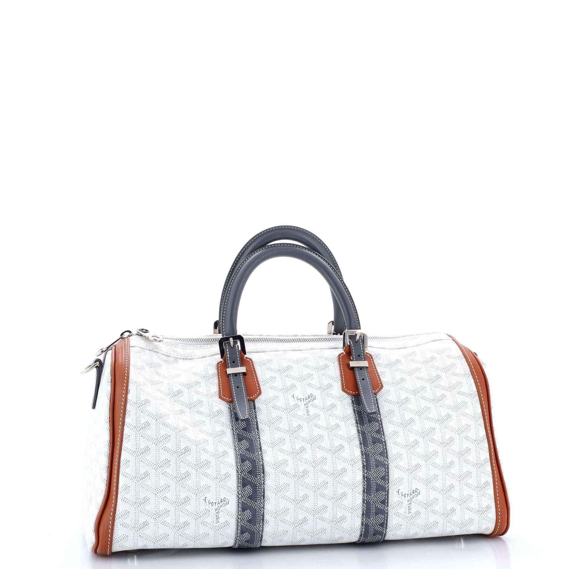 Pre-Owned Goyard Croisiere Bag Coated Canvas 35, Alternate, color, White