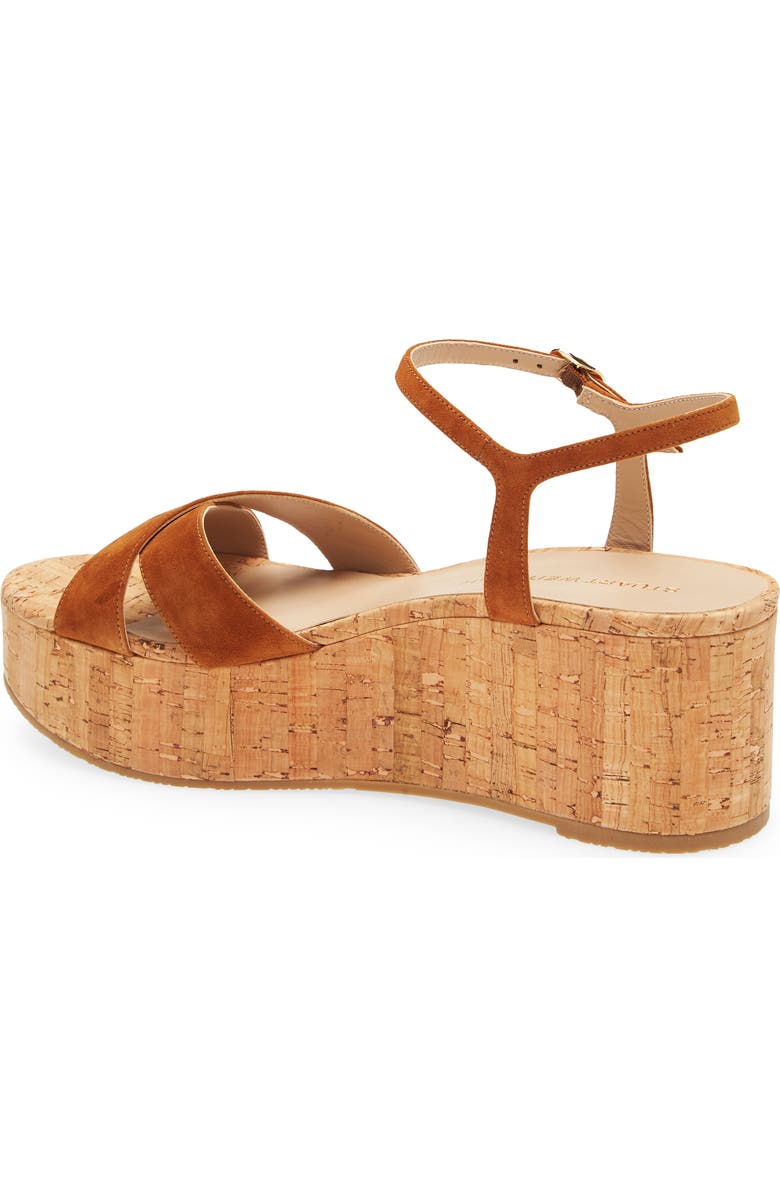 Stuart Weitzman Dayna Wedge Sandal, Alternate, color, Hazel/ Natural Suede / Cork