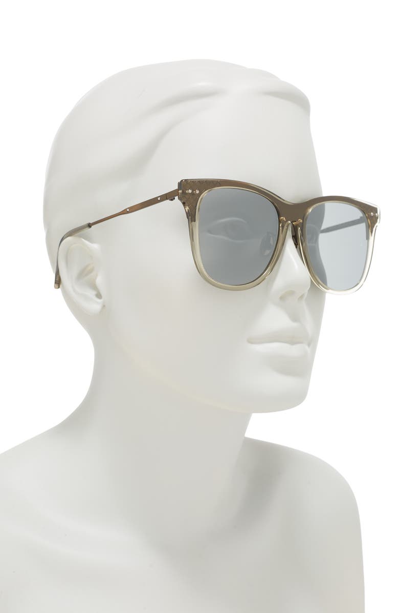 Bottega Veneta 56mm Modified Square Sunglasses, Alternate, color,