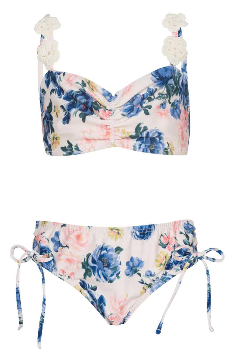 PQ SWIM Kids' Evie Flower Two-Piece Swimsuit, Main, color, 