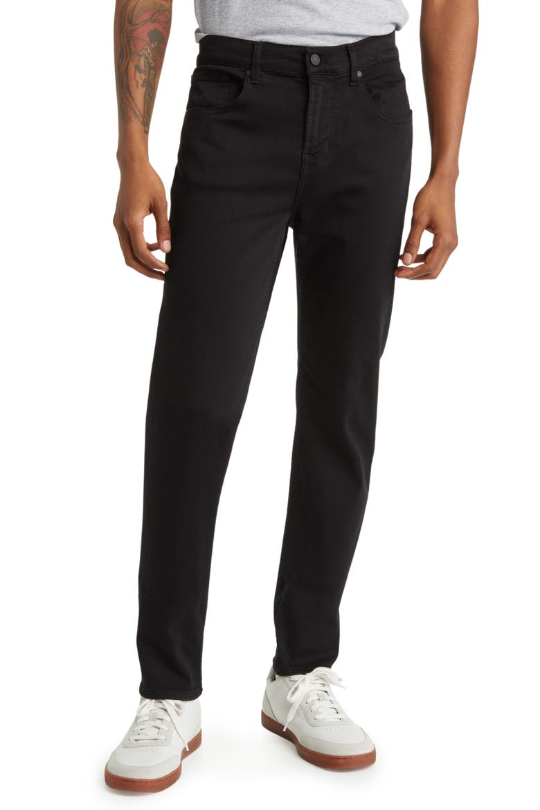 Luxe Performance Plus Slimmy Taper Jeans, Main, color, WASHED BLACK