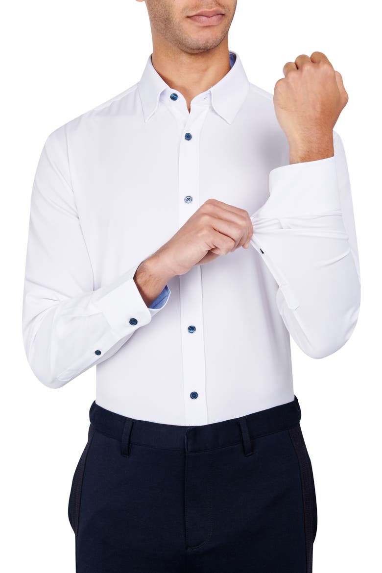 Regular Fit Solid Performance Dress Shirt, Alternate, color, WHITE