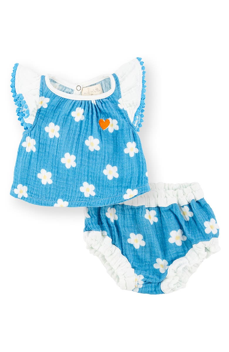 Miki Miette Yasi Cotton Gauze Top & Bloomers Set, Main, color, 