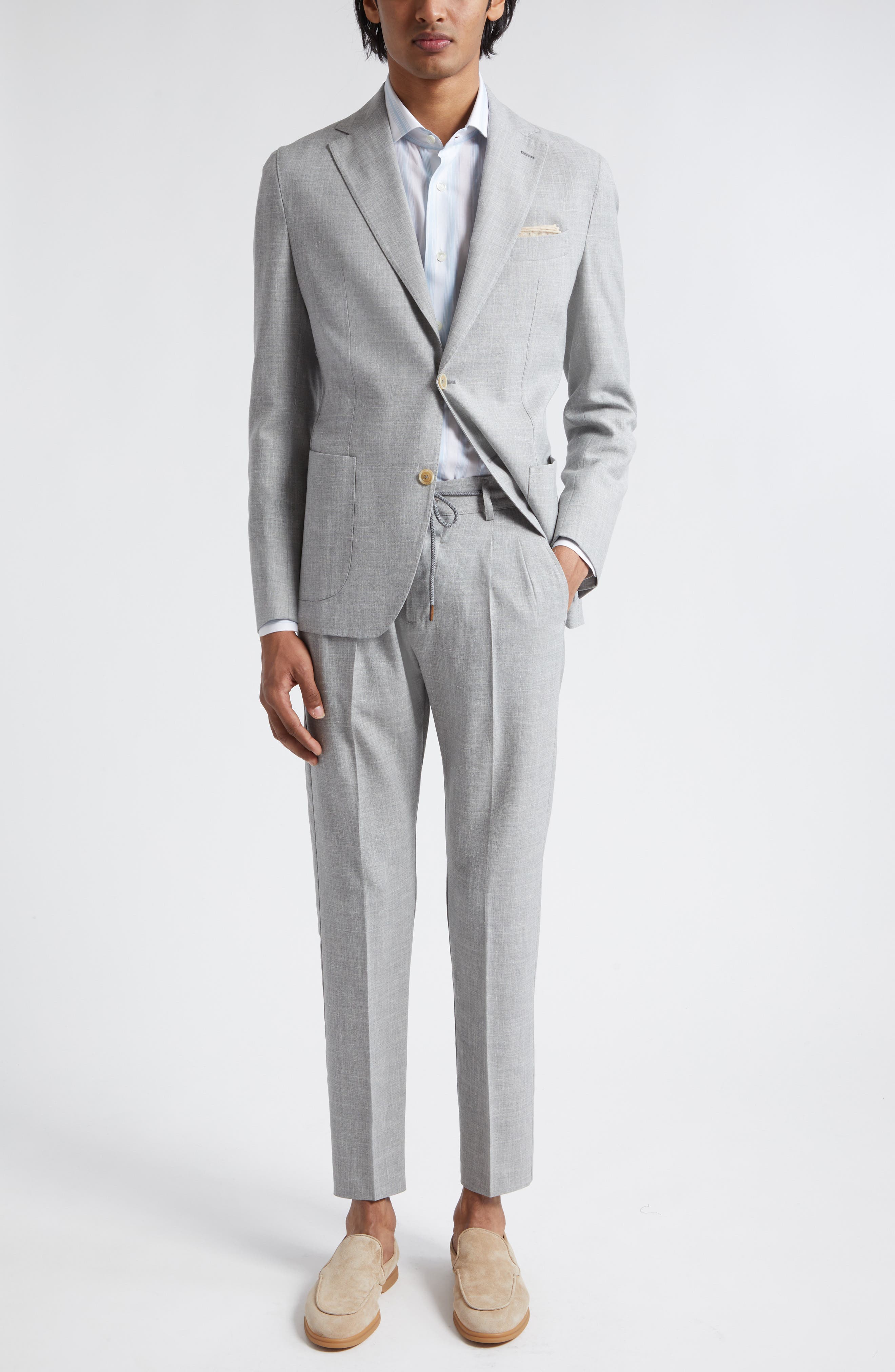 Unstructured Wool & Silk Blend Blazer - image 2