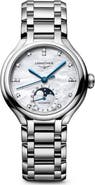 Longines PrimaLuna Moonphase Mother-of-Pearl Bracelet Watch, 34mm