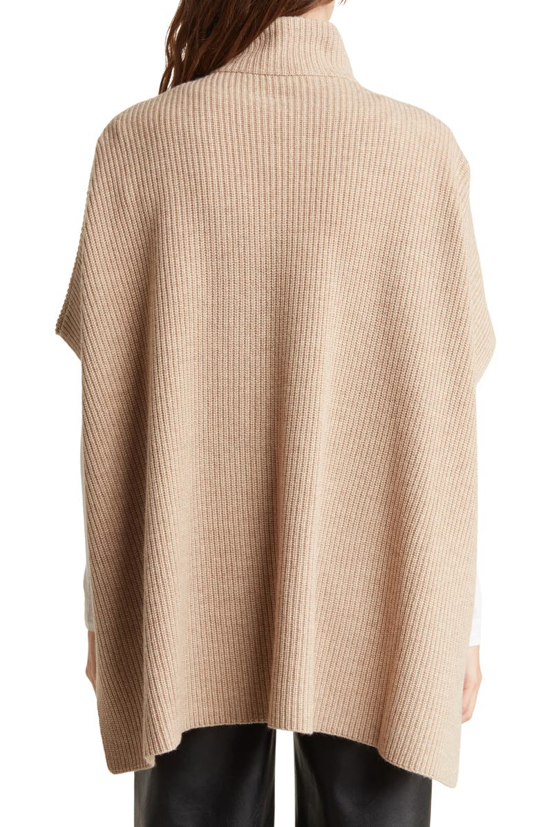 Cashmere Blend Zip Front Knit Cape