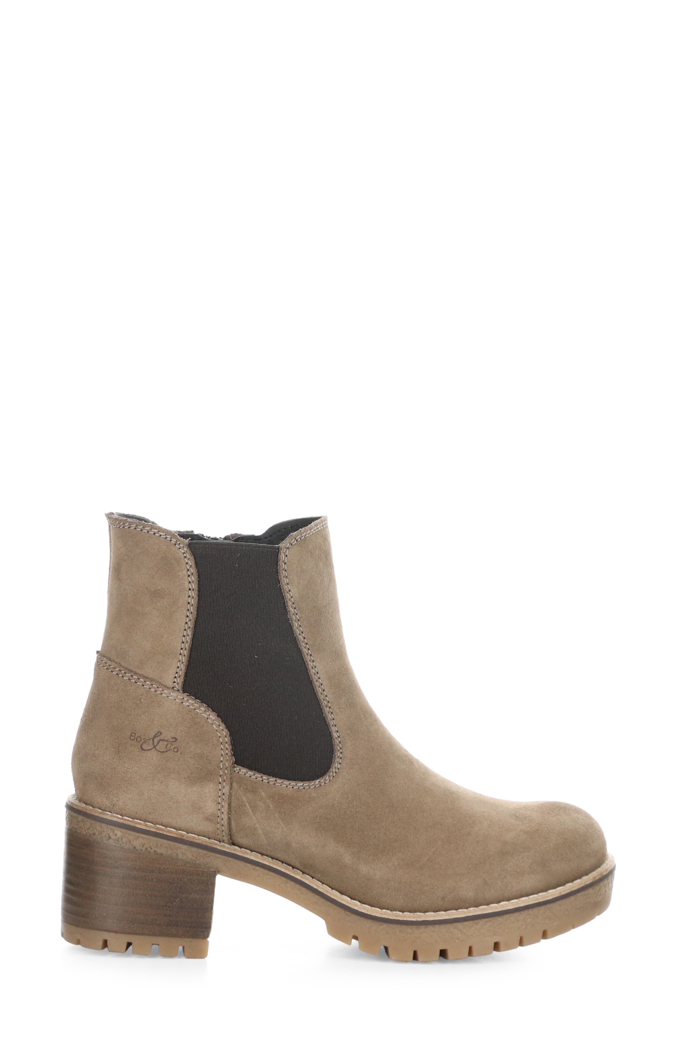 Bos. & Co. Mercy Waterproof Zip Bootie, Alternate, color, Taupe Suede