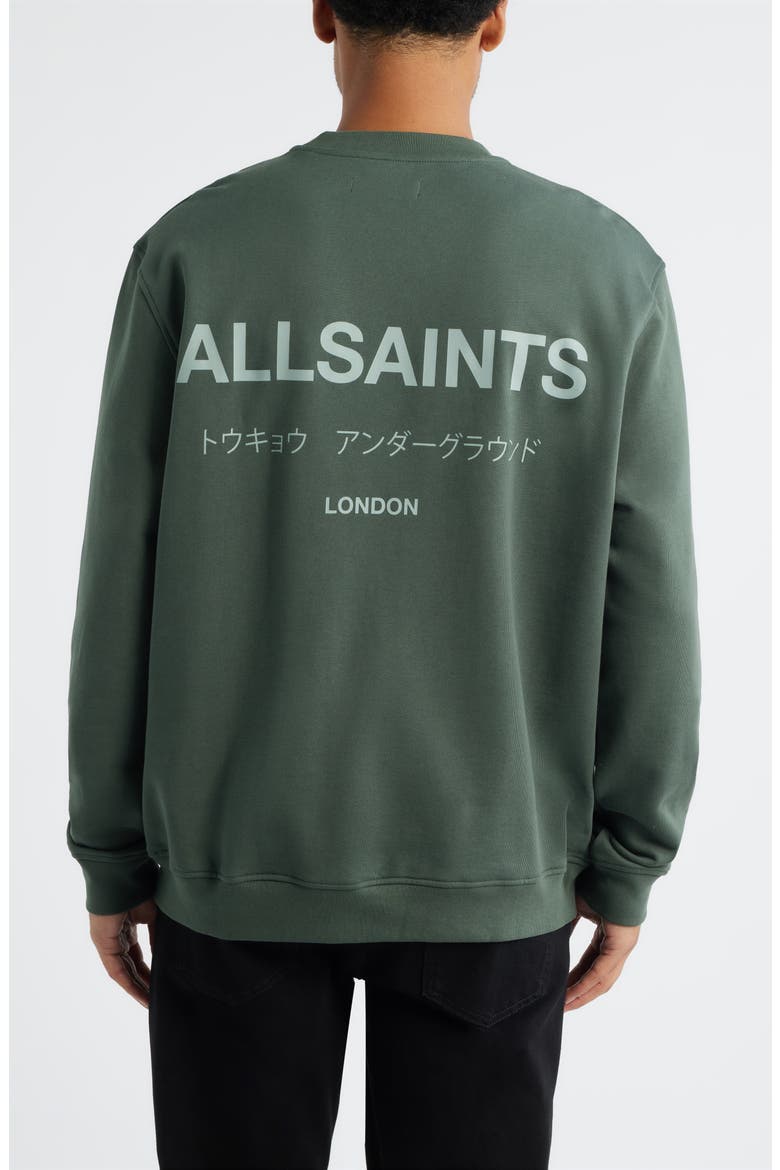 Underground Logo Organic Cotton Graphic Sweatshirt, Alternate, color, GARNET GREEN