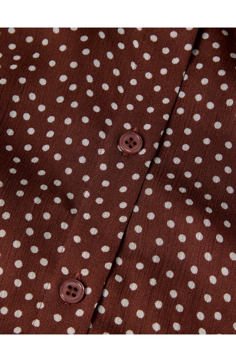 Whistles Polka Dot Sheer Sleeve Shirt, Alternate, color, Brwn/Multi