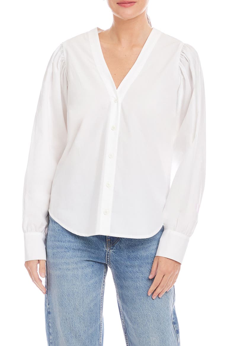 Cotton Poplin Button-Up Shirt, Main, color, OFF WHITE